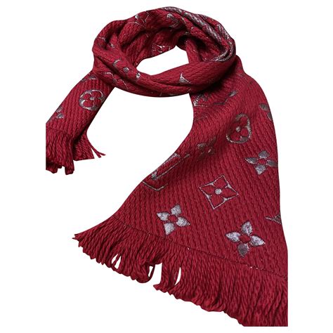 louis vuitton scarf logomania red|louis vuitton logo scarf.